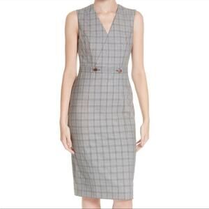 NWT Ted Baker Gray Check Ristad Dress 14